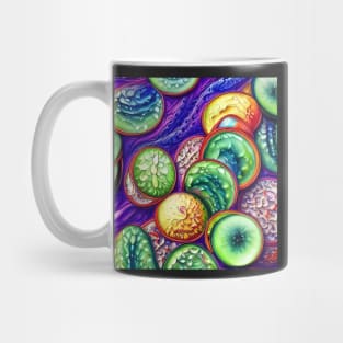 A Sampling of Slices - Abstract Fruits and Vegetables Mug
